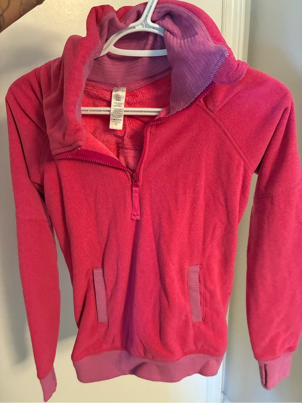 Ivivva Girls' Bright Pink Half-Zip Fleece Pullover